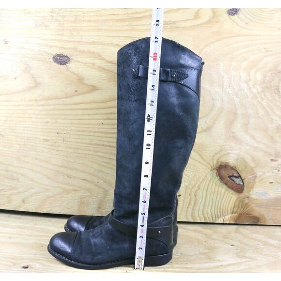 Rag and Bone Boots Womens 7 Black Suede Leather Riding Zip Up Tall Shoes - Picture 9 of 9